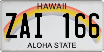 HI license plate ZAI166