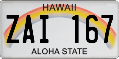 HI license plate ZAI167