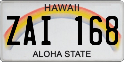 HI license plate ZAI168