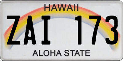 HI license plate ZAI173
