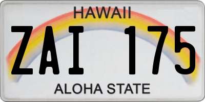 HI license plate ZAI175