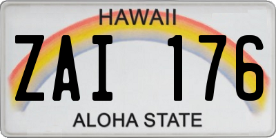 HI license plate ZAI176