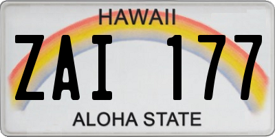 HI license plate ZAI177