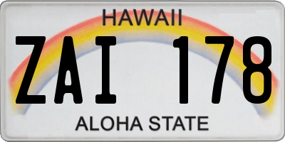 HI license plate ZAI178