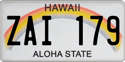HI license plate ZAI179
