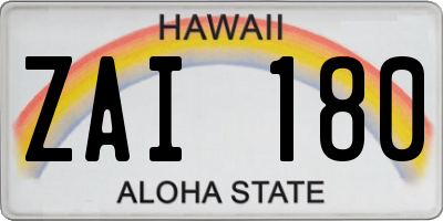 HI license plate ZAI180