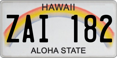 HI license plate ZAI182