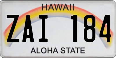 HI license plate ZAI184