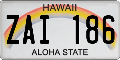 HI license plate ZAI186