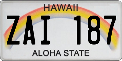 HI license plate ZAI187