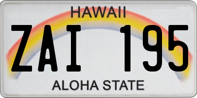 HI license plate ZAI195