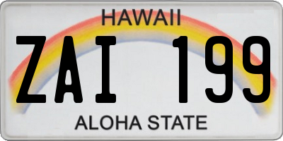 HI license plate ZAI199