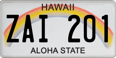 HI license plate ZAI201