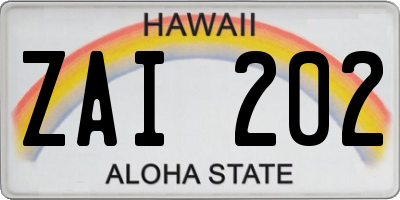 HI license plate ZAI202