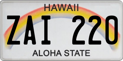 HI license plate ZAI220