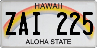 HI license plate ZAI225