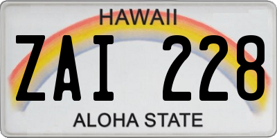 HI license plate ZAI228