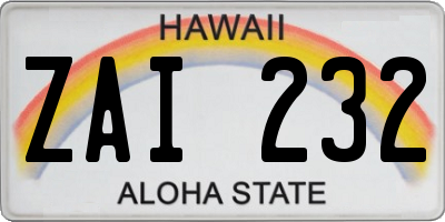 HI license plate ZAI232