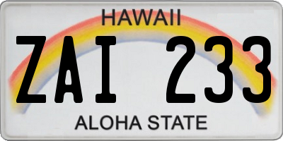 HI license plate ZAI233