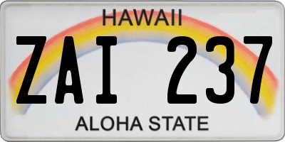 HI license plate ZAI237
