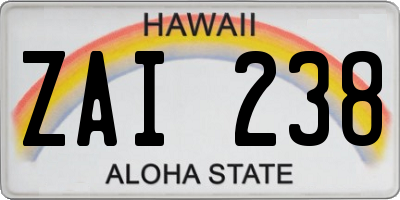 HI license plate ZAI238