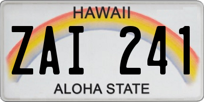 HI license plate ZAI241