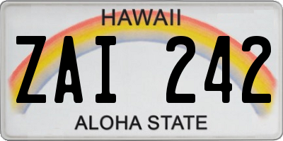 HI license plate ZAI242