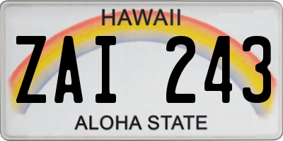 HI license plate ZAI243