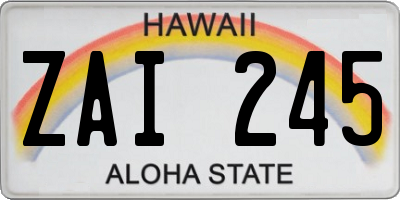 HI license plate ZAI245