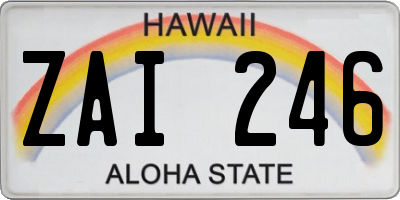 HI license plate ZAI246