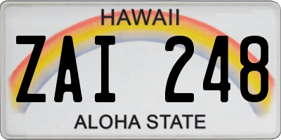 HI license plate ZAI248