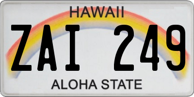 HI license plate ZAI249