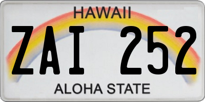 HI license plate ZAI252
