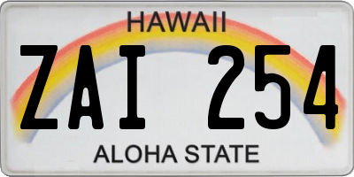 HI license plate ZAI254