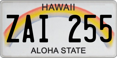 HI license plate ZAI255