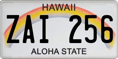 HI license plate ZAI256