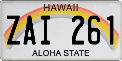 HI license plate ZAI261