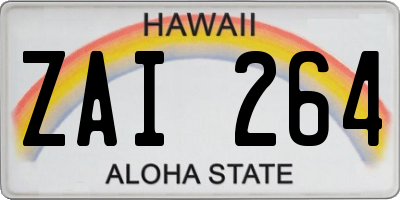 HI license plate ZAI264