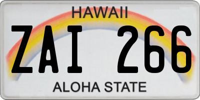 HI license plate ZAI266