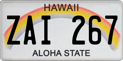 HI license plate ZAI267