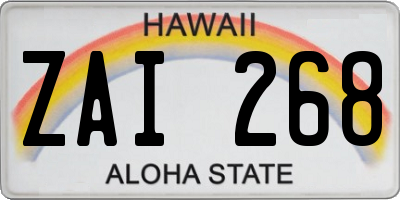 HI license plate ZAI268