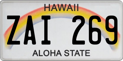 HI license plate ZAI269