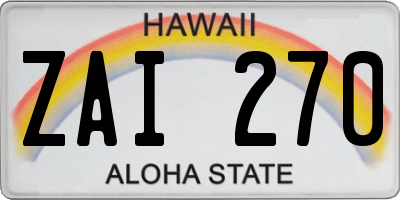 HI license plate ZAI270