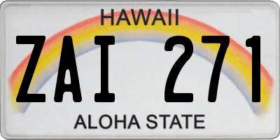 HI license plate ZAI271