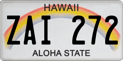 HI license plate ZAI272