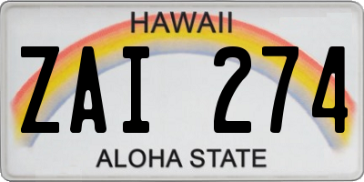HI license plate ZAI274