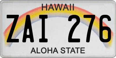 HI license plate ZAI276