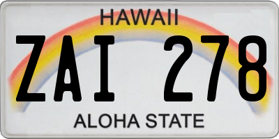 HI license plate ZAI278