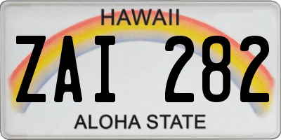 HI license plate ZAI282