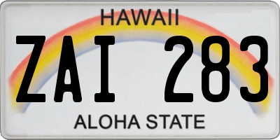 HI license plate ZAI283